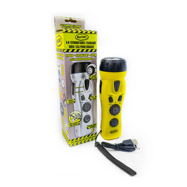 Mayday 4-in-1 Dynamo Radio/Flashlight/Siren/Cell Phone Charger
