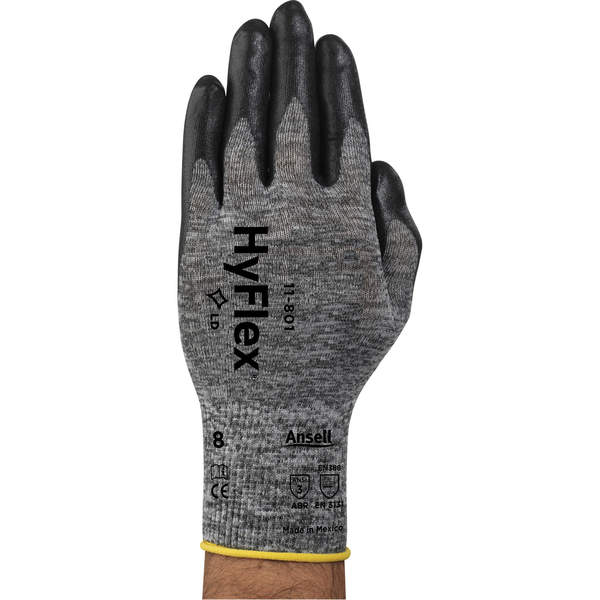 Anesll - Hyflex® 11-801 Gloves, Foam Nitrile Coating, 15 Gauge, Nylon Shell