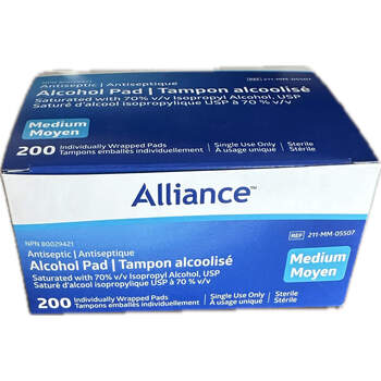 Alliance Alcohol Pad Wipes Sterile - Medium