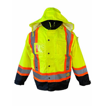 Excalibur Hi-Vis Rain Jacket Shell With Reflective Tape - Shell Only