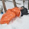 in use laying down on snow