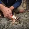 in use starting a fire on kindling