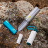 kit contents on rocks