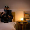 Reading in bed with Alpenglow 250