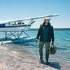 in use in water with float plane in background